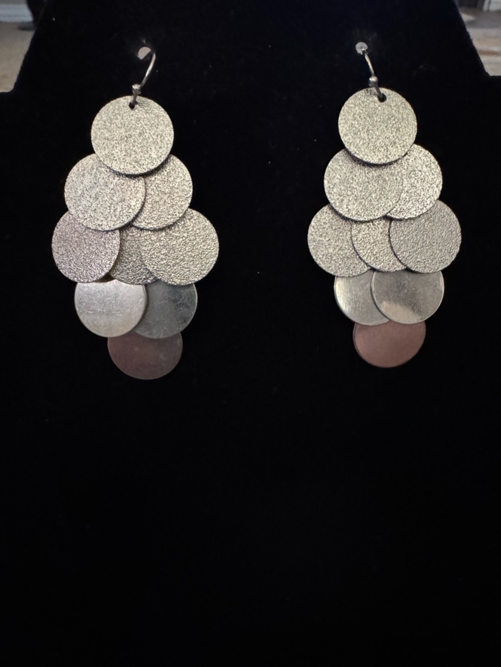 Silver Cascade Disc Drop Earrings - Women Jewelry